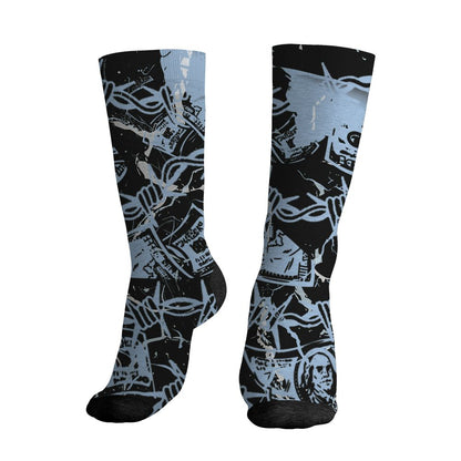 AM Uptempo Bulls NastyJamz Socks Match 23 Floral All-Over Print Flower