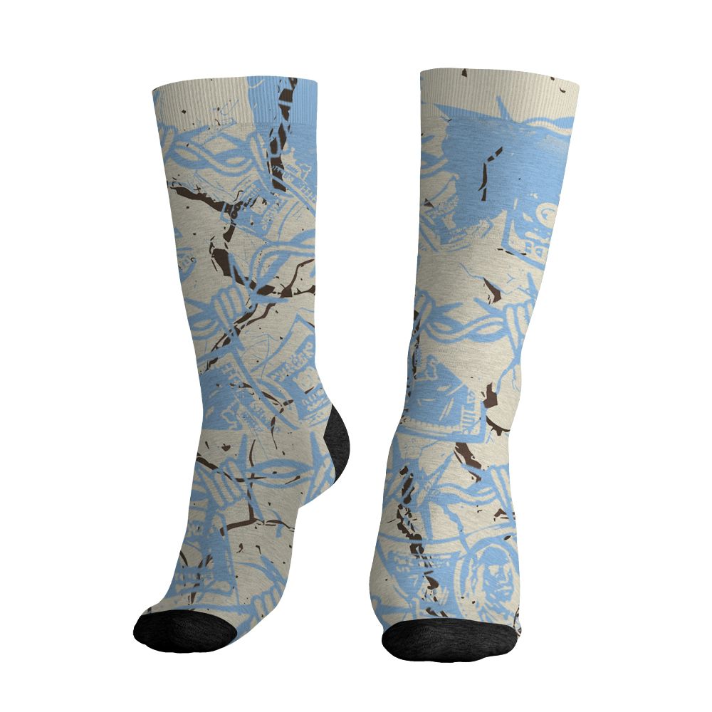 Air Foamposite Psychic Blue NastyJamz Socks Match Hustle Move In Silence All-Over Print