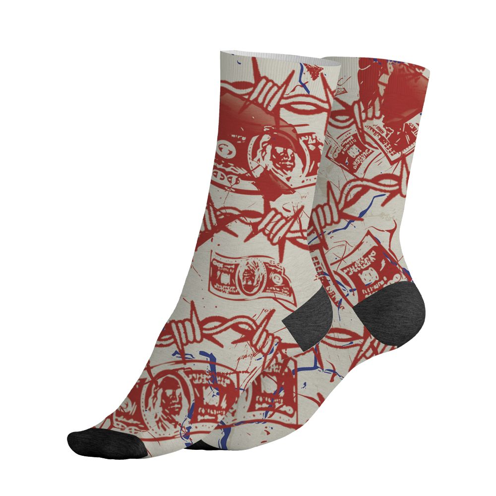 Rare-Air-Cinnabar-1s-NastyJamz-Socks-Match-Tough-People-Never-Fall-All-Over-Print