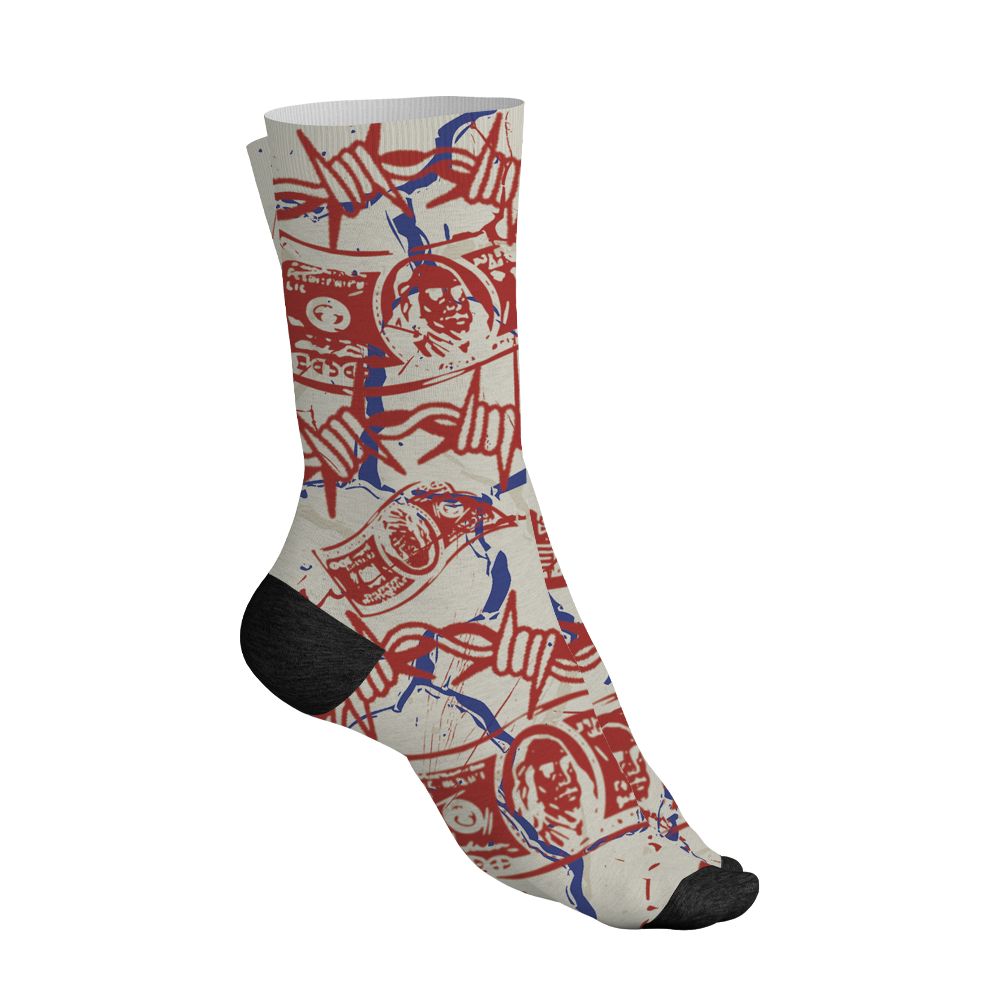 Rare-Air-Cinnabar-1s-NastyJamz-Socks-Match-Tough-People-Never-Fall-All-Over-Print
