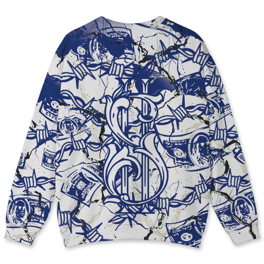 Rare-Air-Deep-Royal-Blue-1s-NastyJamz-Sweatshirt-Match-Tough-People-Never-Fall-All-Over-Print
