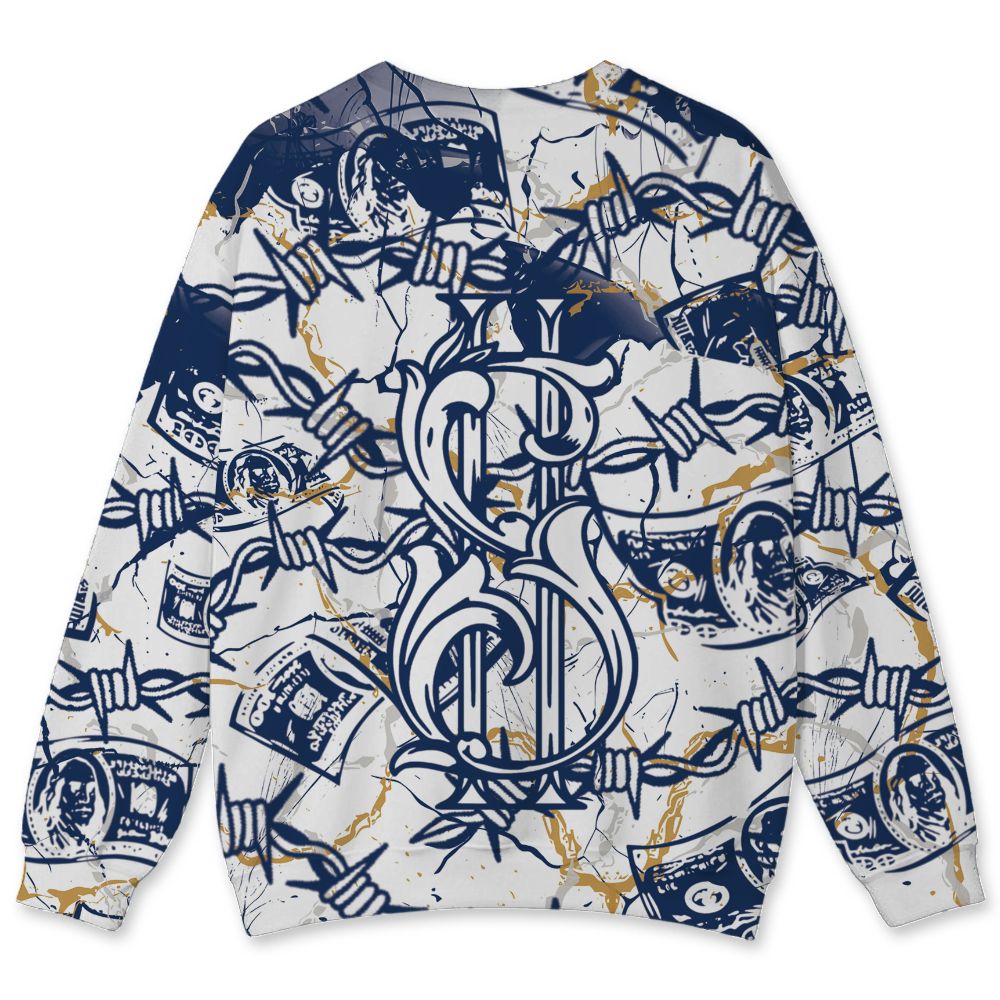 Navy-4s-NastyJamz-Sweatshirt-Match-Tough-People-Never-Fall-All-Over-Print