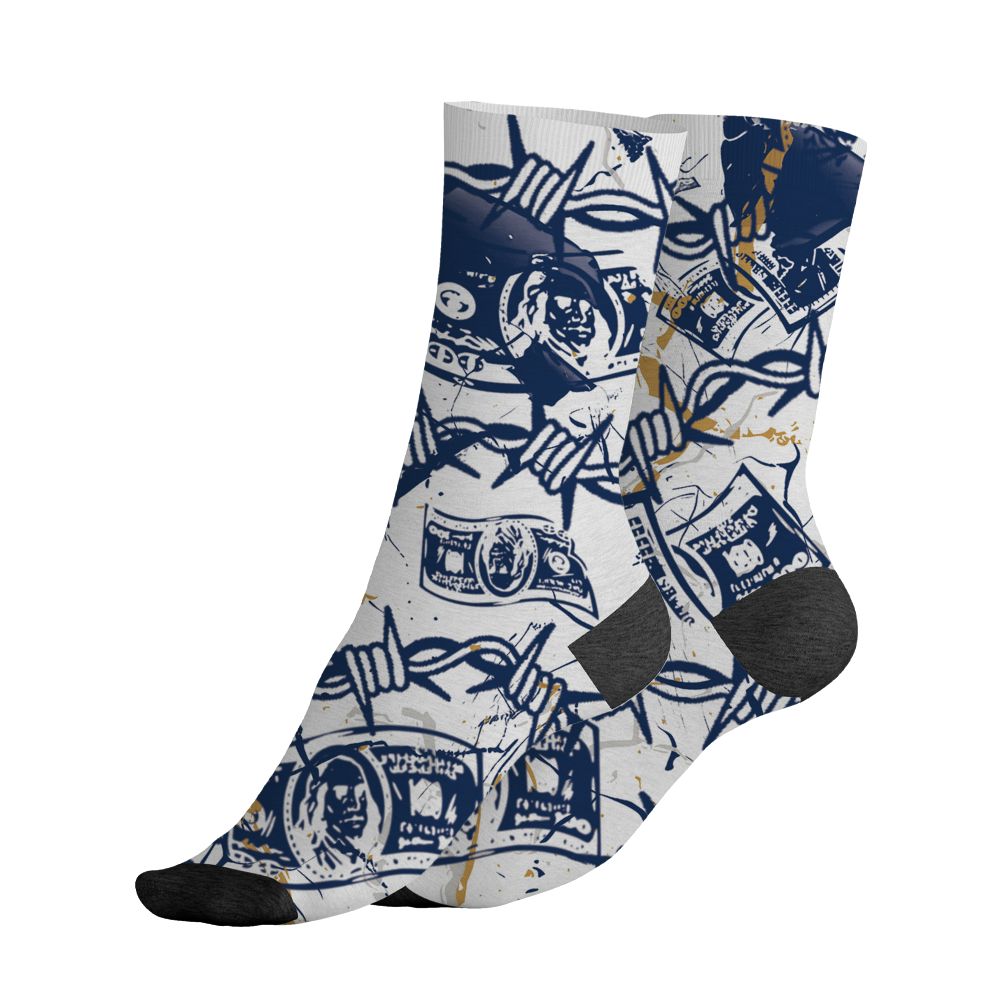 Navy-4s-NastyJamz-Socks-Match-Tough-People-Never-Fall-All-Over-Print