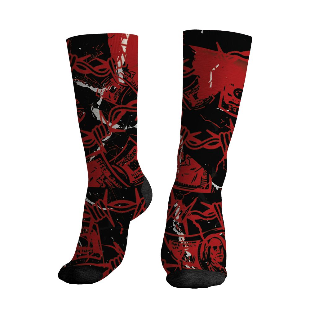 Low Bred 11s NastyJamz Socks Match Tough People Never Fall All-Over Print