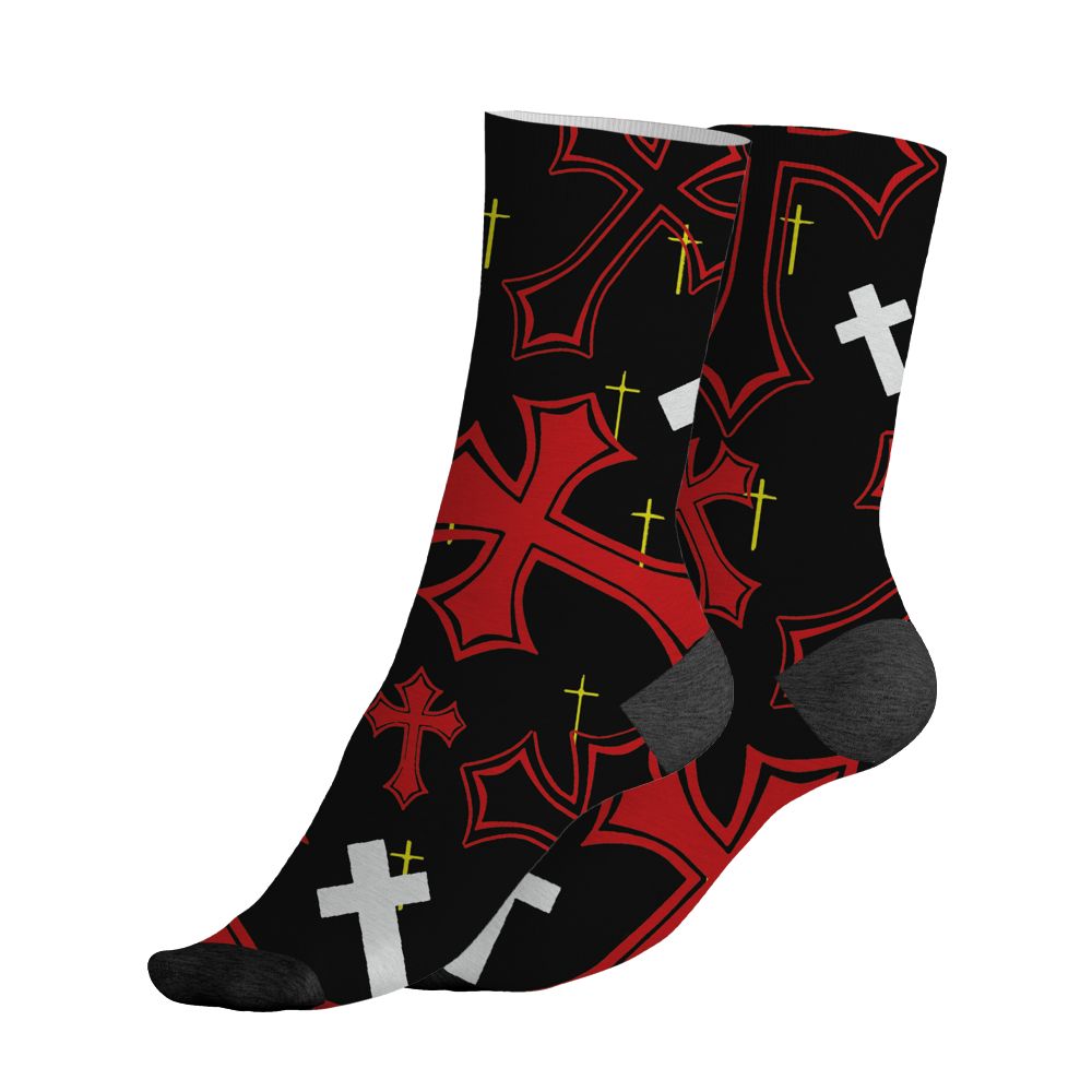 Ferrari 14s NastyJamz Socks Match God Got Me All-Over Print