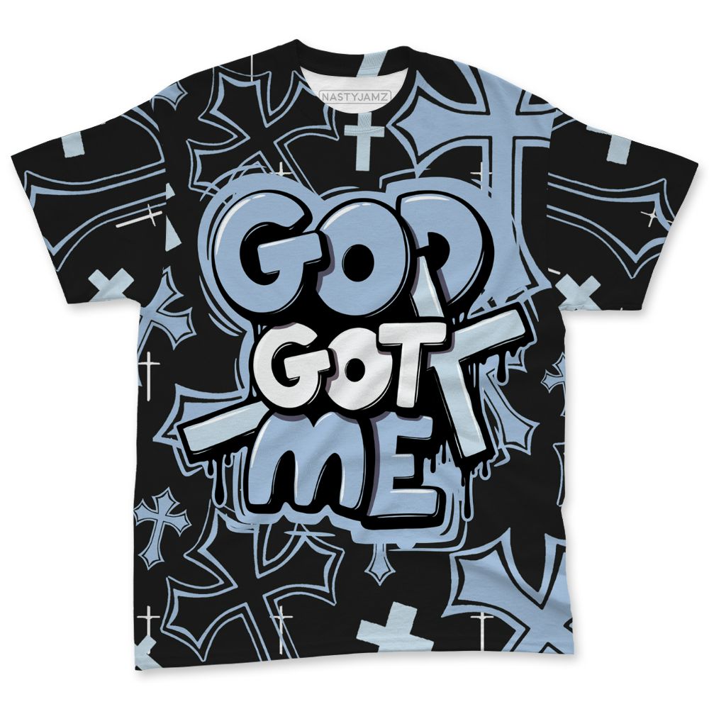 Air-Foamposite-Psychic-Blue-NastyJamz-T-Shirt-Match-God-Got-Me-All-Over-Print