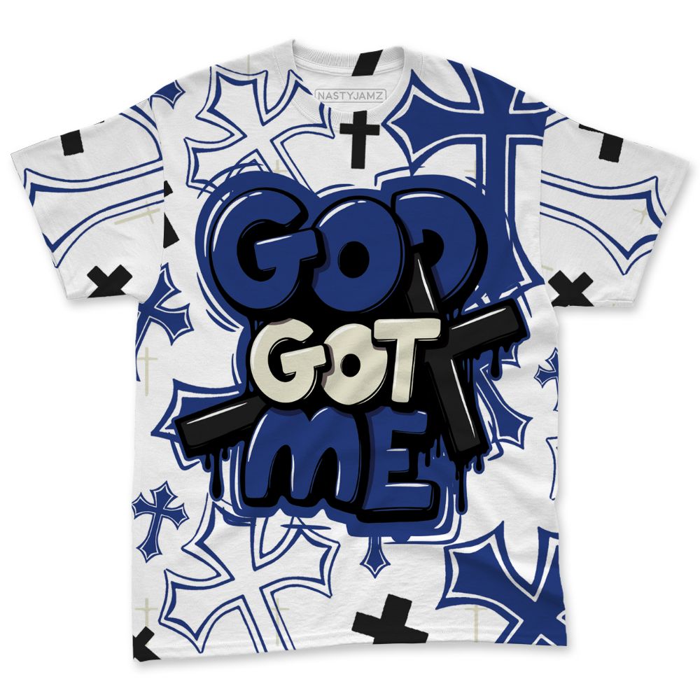 Rare-Air-Deep-Royal-Blue-1s-NastyJamz-T-Shirt-Match-God-Got-Me-All-Over-Print