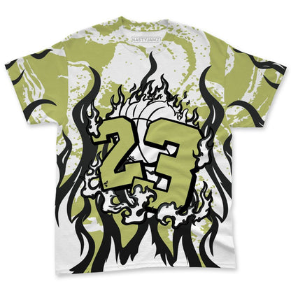 Luminous-Green-5s-NastyJamz-T-Shirt-Match-23-Burning-Fire-All-Over-Print