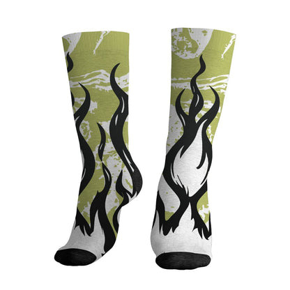 Luminous-Green-5s-NastyJamz-Socks-Match-23-Burning-Fire-All-Over-Print