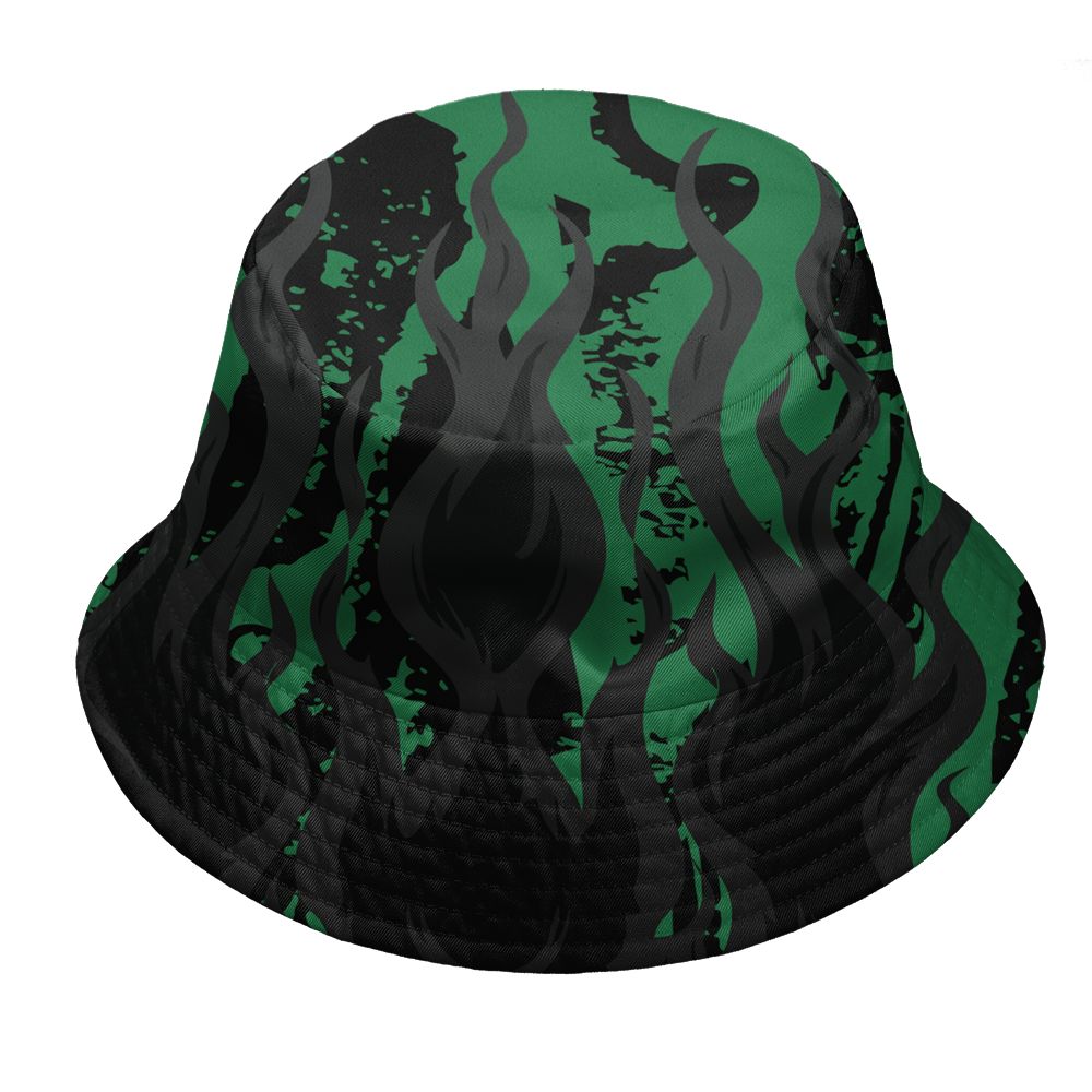 Spizike-Pine-Green-Black-Anthracite-NastyJamz-Bucket-Hat-Match-23-Burning-Fire-3D-All-Over-Print