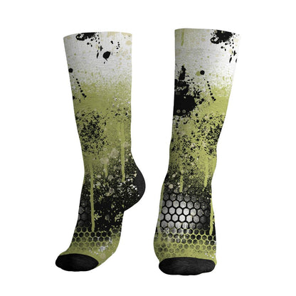 Luminous-Green-5s-NastyJamz-Socks-Match-23-Painted-Graffiti