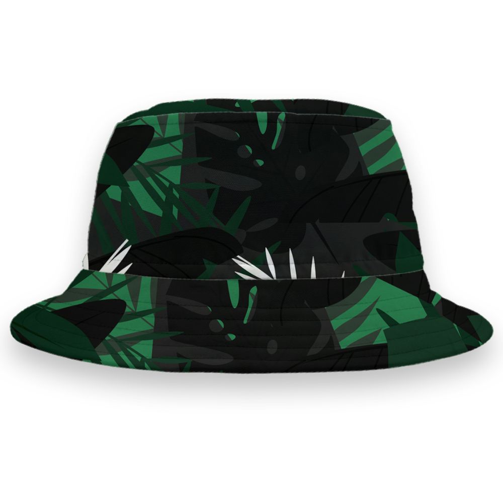 Spizike-Pine-Green-Black-Anthracite--NastyJamz-Bucket-Hat-Match-23-Leopard-3D-All-Over-Print