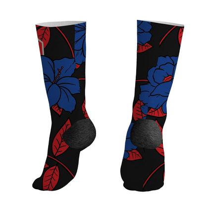 Rare-Air-4s-NastyJamz-Socks-Match-23-Floral-All-Over-Print-Flower