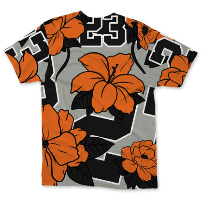 AM-95-OG-Bright-Mandarin-NastyJamz-T-Shirt-Match-23-Floral-All-Over-Print-Flower