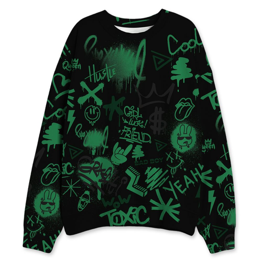 Spizike-Pine-Green-Black-Anthracite-NastyJamz-Sweatshirt-Match-Graffiti-King-All-Over-Print-Doodle-Style