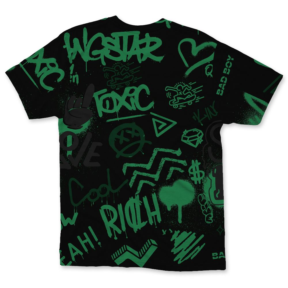 Spizike-Pine-Green-Black-Anthracite-NastyJamz-T-Shirt-Match-Graffiti-King-All-Over-Print-Doodle-Style