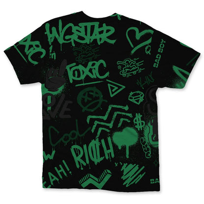 Spizike-Pine-Green-Black-Anthracite-NastyJamz-T-Shirt-Match-Graffiti-King-All-Over-Print-Doodle-Style