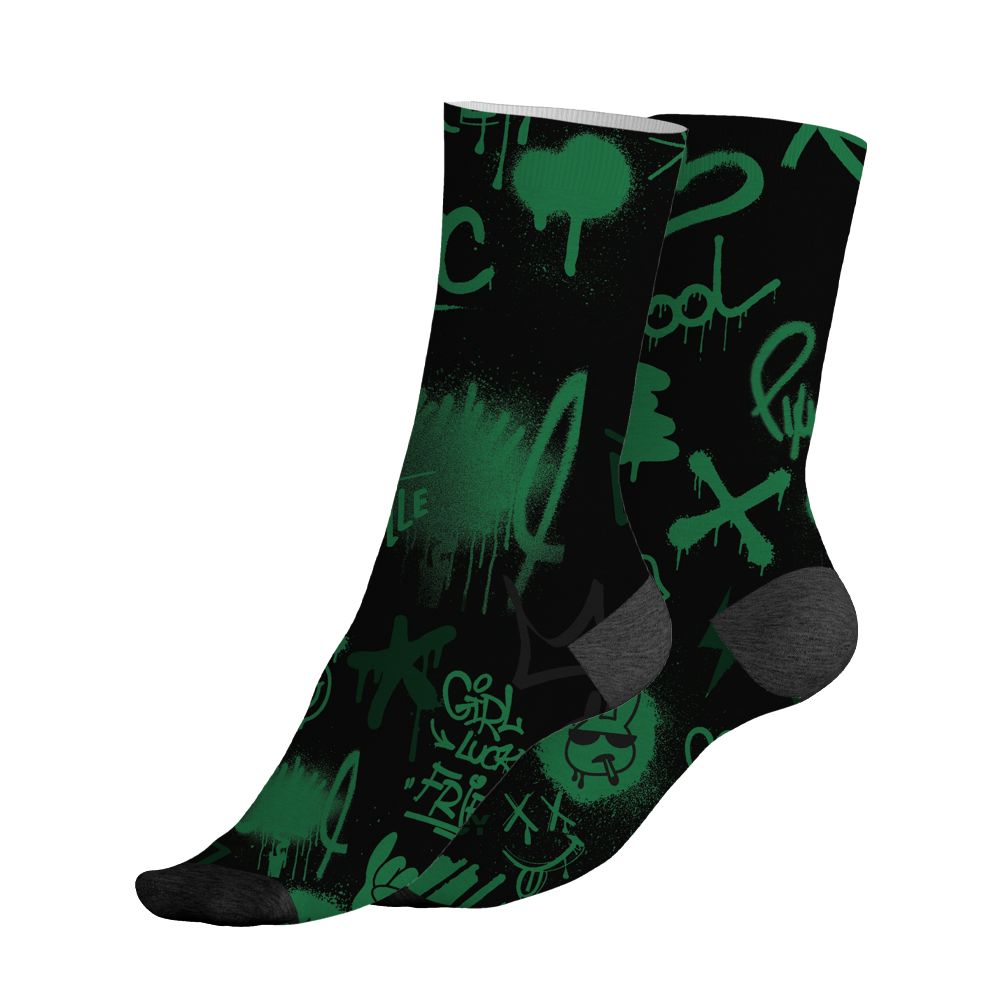 Spizike-Pine-Green-Black-Anthracite-NastyJamz-Socks-Match-Graffiti-King-All-Over-Print-Doodle-Style