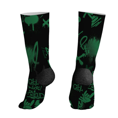 Spizike-Pine-Green-Black-Anthracite-NastyJamz-Socks-Match-Graffiti-King-All-Over-Print-Doodle-Style