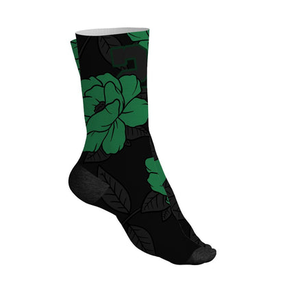 Spizike-Pine-Green-Black-Anthracite-NastyJamz-Socks-Match-23-Floral-All-Over-Print-Flower