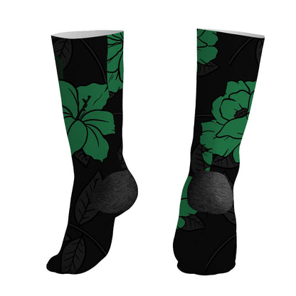 Spizike-Pine-Green-Black-Anthracite-NastyJamz-Socks-Match-23-Floral-All-Over-Print-Flower