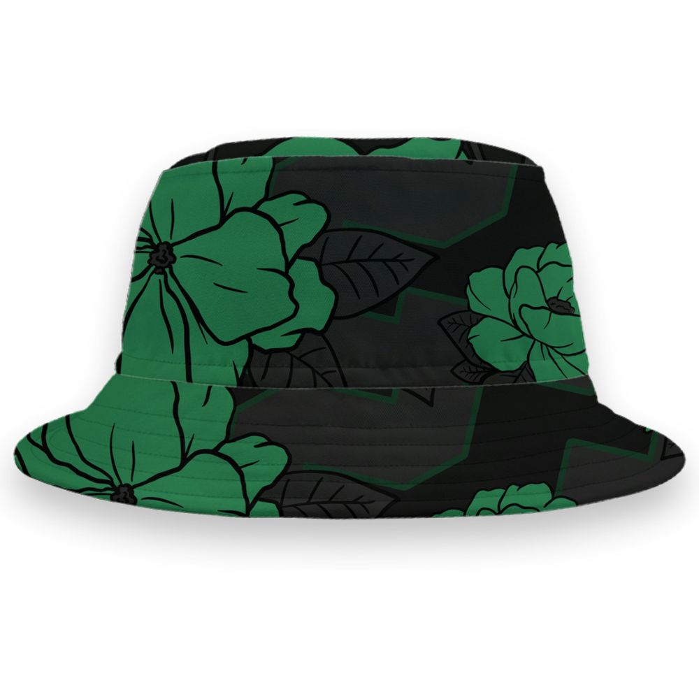 Spizike-Pine-Green-Black-Anthracite-NastyJamz-Bucket-Hat-Match-23-Floral-3D-All-Over-Print-Flower