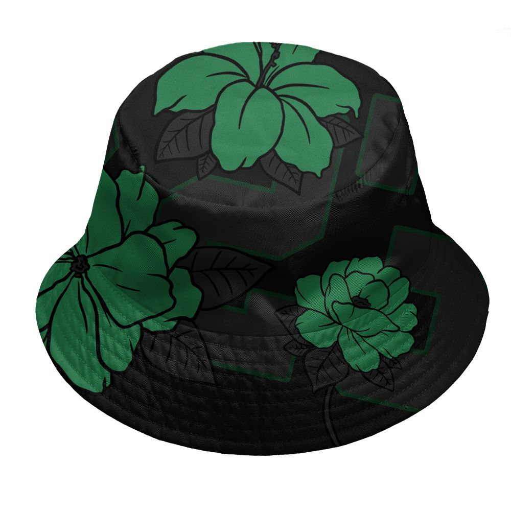Spizike-Pine-Green-Black-Anthracite-NastyJamz-Bucket-Hat-Match-23-Floral-3D-All-Over-Print-Flower