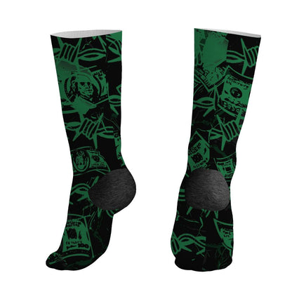 Spizike-Pine-Green-Black-Anthracite-NastyJamz-Socks-Match-Tough-People-Never-Fall-All-Over-Print