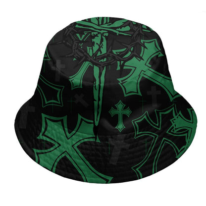 Spizike-Pine-Green-Black-Anthracite-NastyJamz-Bucket-Hat-Match-God-Got-Me-3D-All-Over-Print