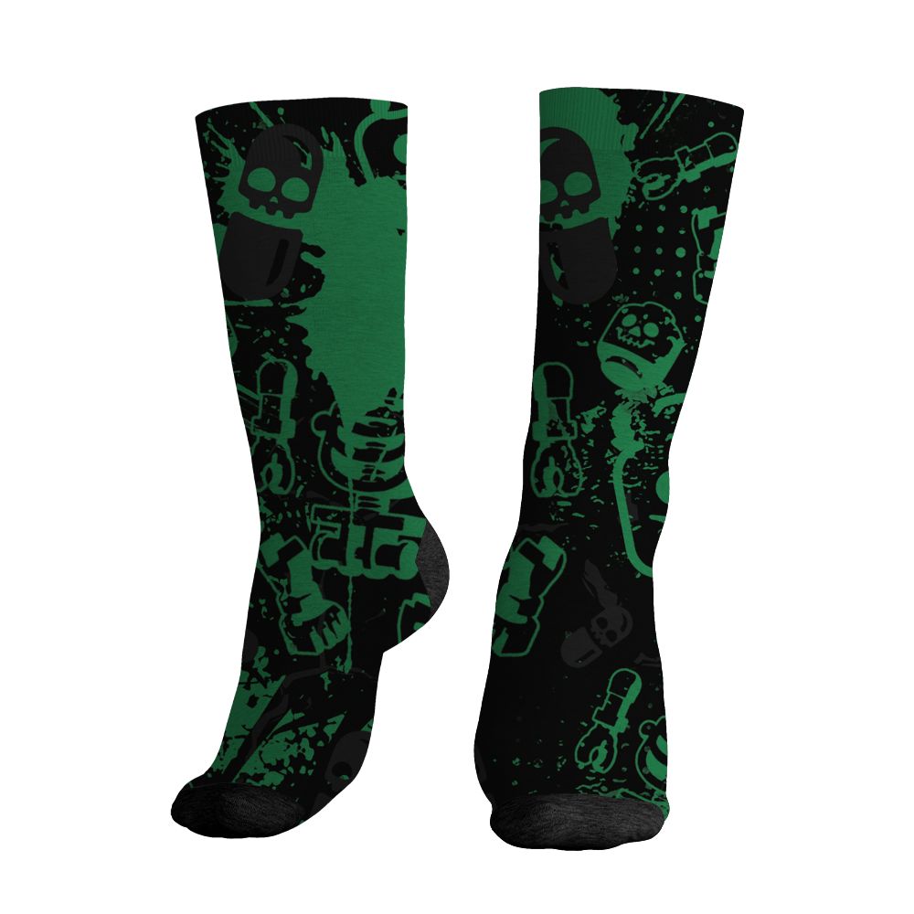 Spizike-Pine-Green-Black-Anthracite-NastyJamz-Socks-Match-Glowing-Heart-Inside-All-Over-Print