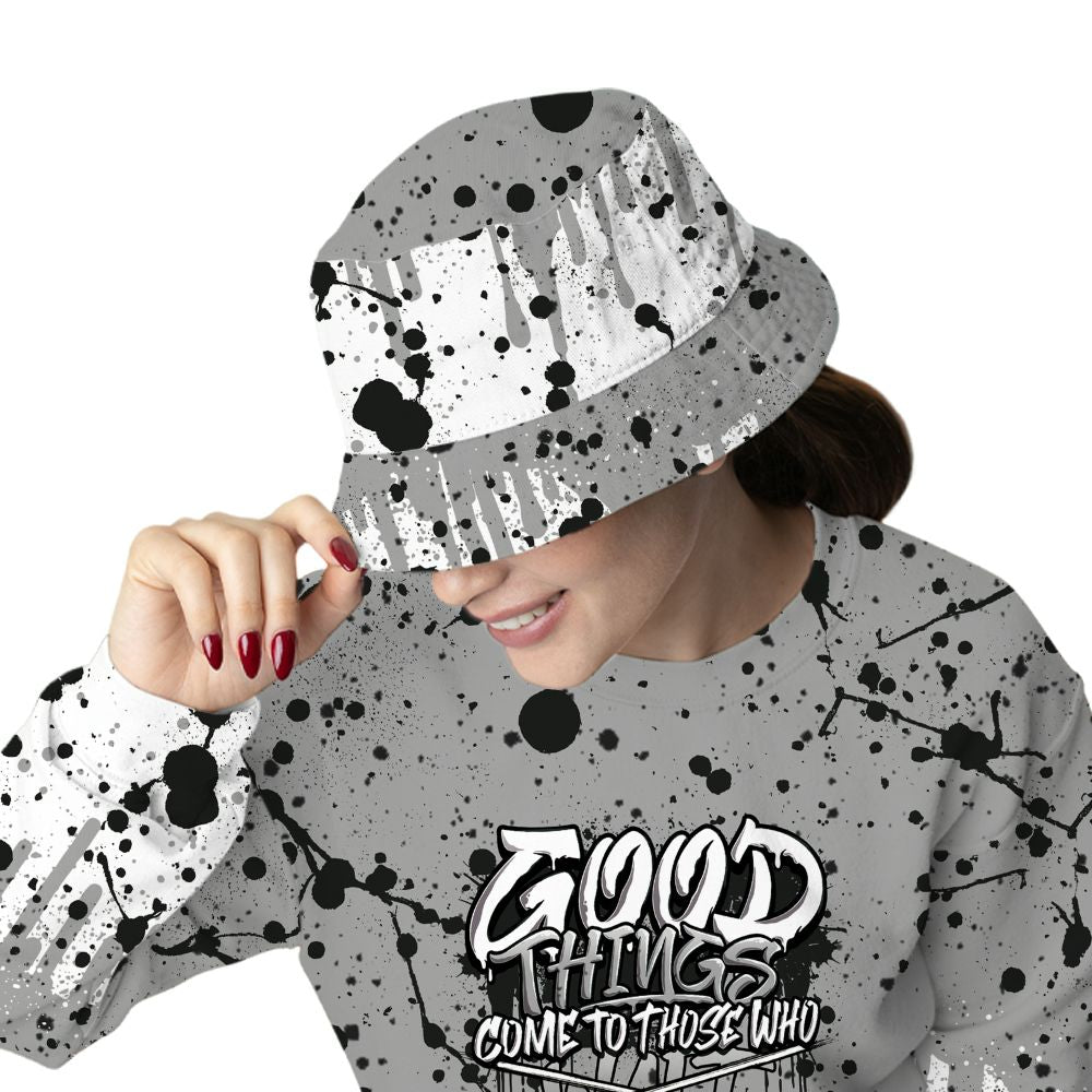 White-Cement-4s-NastyJamz-Bucket-Hat-Match-Good-Things-3D-All-Over-Print