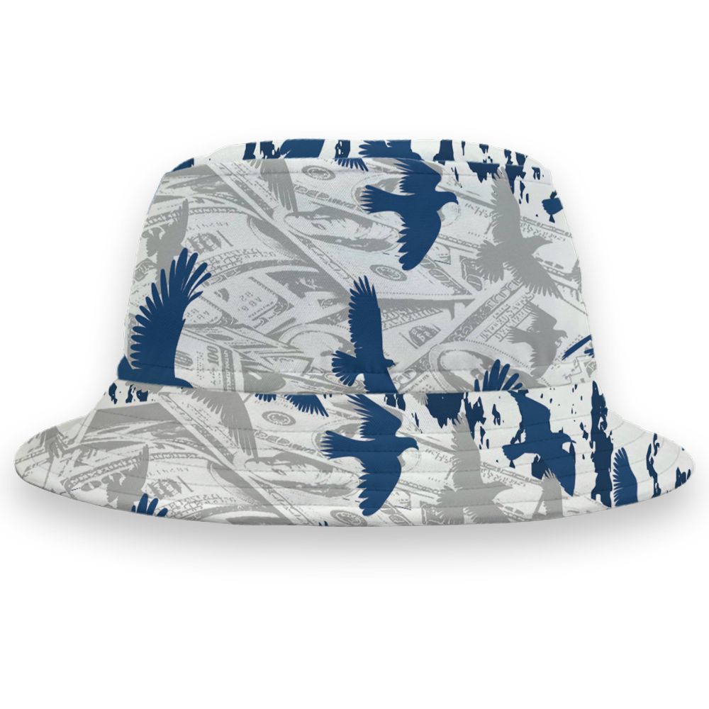 French-Blue-12s-NastyJamz-Bucket-Hat-Match-Move-In-Silence-Money-All-Over-Print