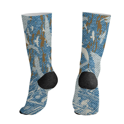 Denim-Worn-Blue-4s-NastyJamz-Socks-Match-Move-In-Silence-Money-3D-All-Over-Print