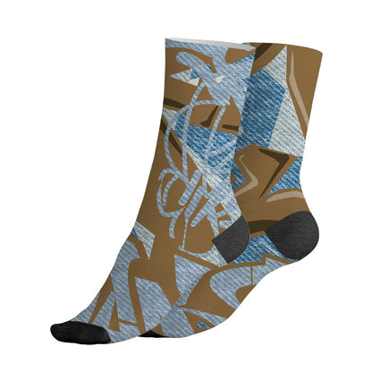 Denim-Worn-Blue-4s-NastyJamz-Socks-Match-Kicks-Over-Chicks-3D-All-Over-Print