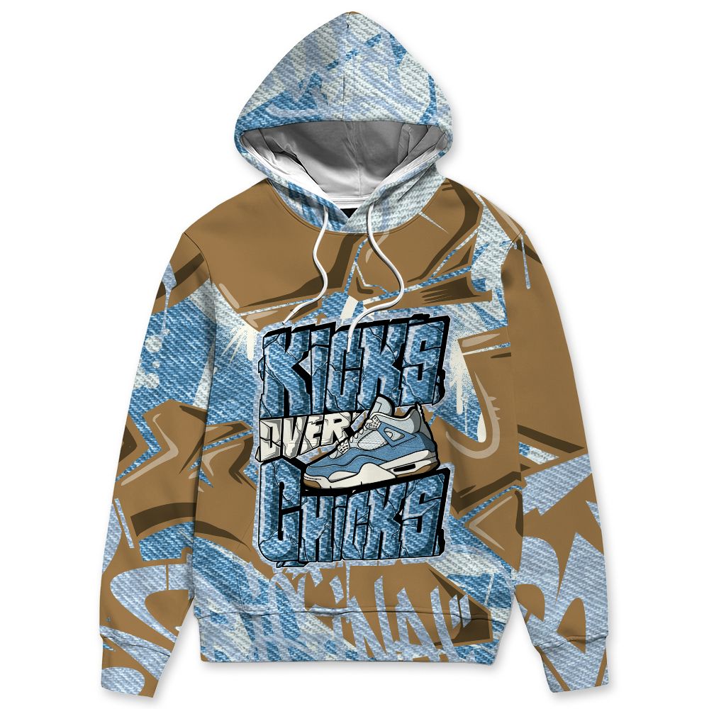 Denim-Worn-Blue-4s-NastyJamz-Hoodie-Match-Kicks-Over-Chicks-3D-All-Over-Print