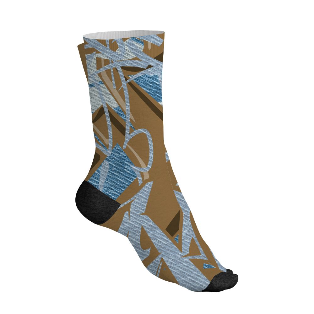 Denim-Worn-Blue-4s-NastyJamz-Socks-Match-Kicks-Over-Chicks-3D-All-Over-Print