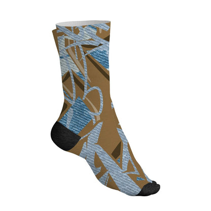 Denim-Worn-Blue-4s-NastyJamz-Socks-Match-Kicks-Over-Chicks-3D-All-Over-Print