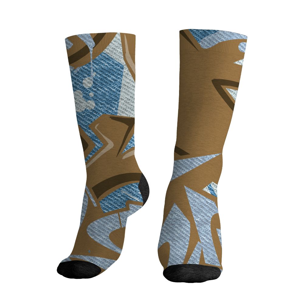 Denim-Worn-Blue-4s-NastyJamz-Socks-Match-Kicks-Over-Chicks-3D-All-Over-Print