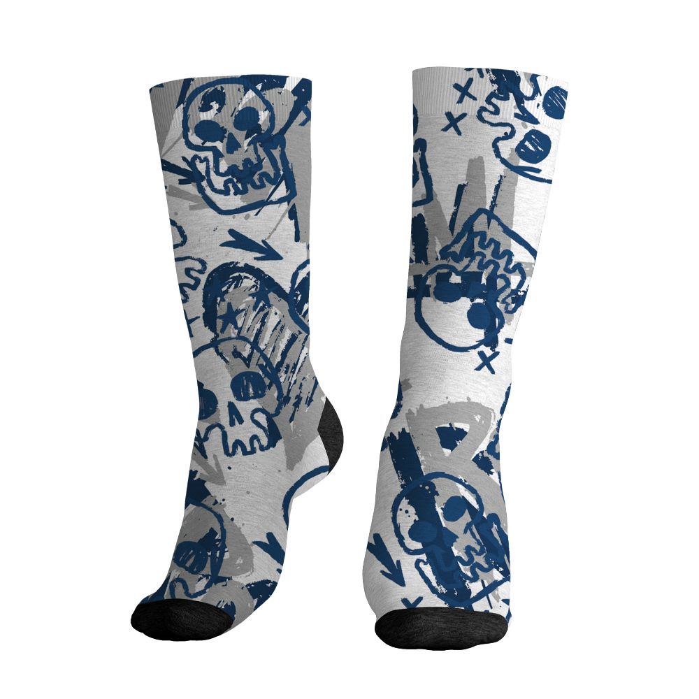 AJ 12 French Blue.NastyJamz Socks Match.Love Rock Pattern 3D
