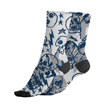 AJ 12 French Blue.NastyJamz Socks Match.Love Rock Pattern 3D