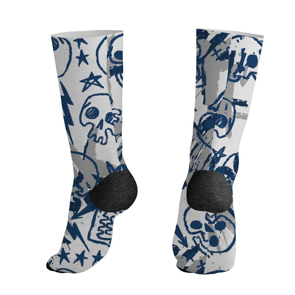 AJ 12 French Blue.NastyJamz Socks Match.Love Rock Pattern 3D