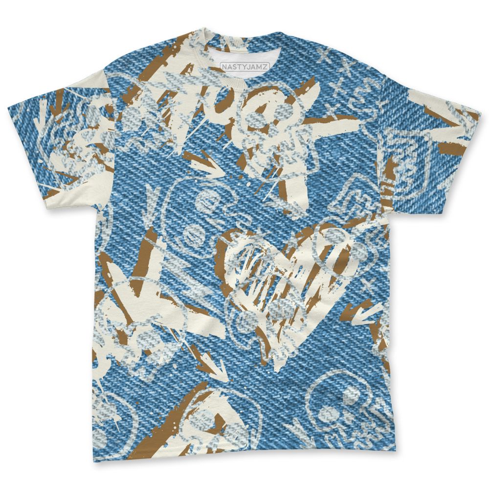 Denim-Worn-Blue-4s-NastyJamz-T-Shirt-Match-Love-Rock-3D-All-Over-Print