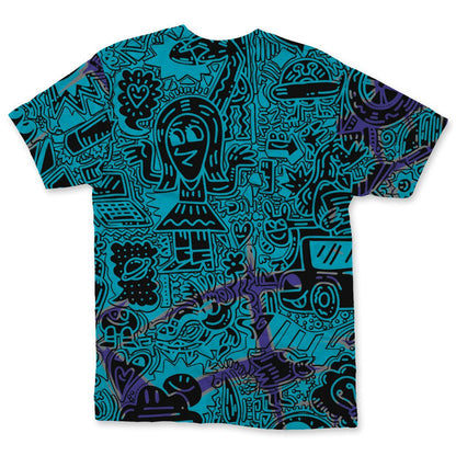 Aqua-8s-NastyJamz-T-Shirt-Match-Back-To-School-Pattern-3D-All-Over-Print