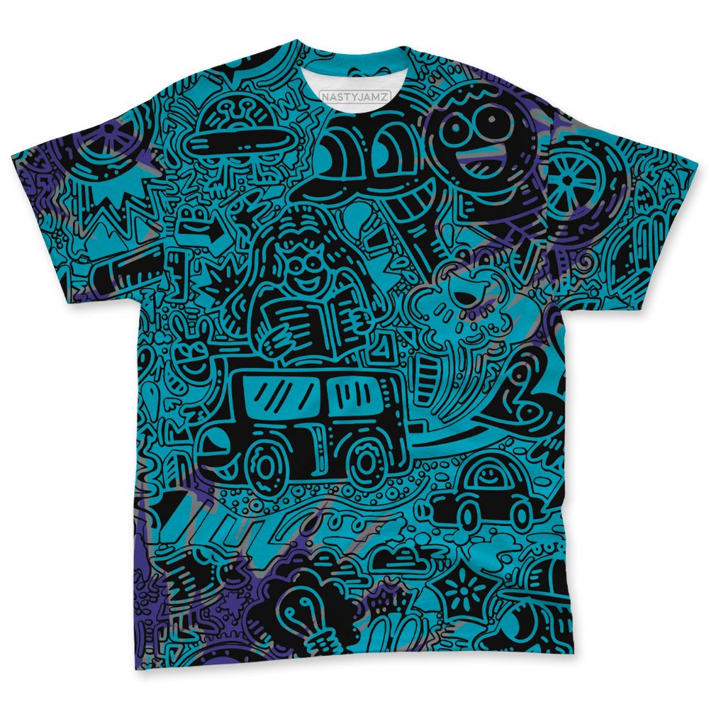 Aqua-8s-NastyJamz-T-Shirt-Match-Back-To-School-Pattern-3D-All-Over-Print
