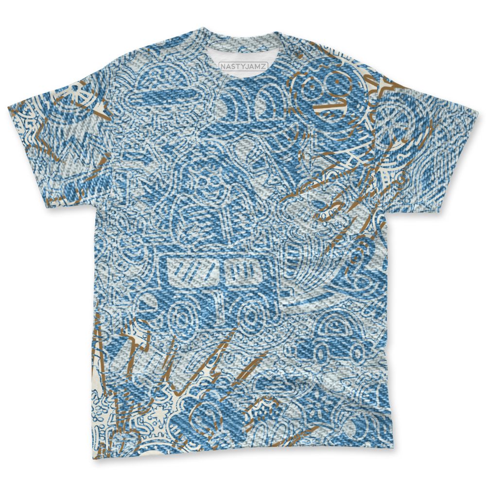 Denim-Worn-Blue-4s-NastyJamz-T-Shirt-Match-Back-To-School-Pattern-3D-All-Over-Print