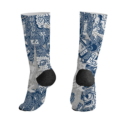 AJ 12 French Blue.NastyJamz Socks Match.Back To School Pattern 3D