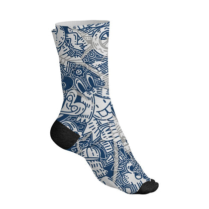 AJ 12 French Blue.NastyJamz Socks Match.Back To School Pattern 3D