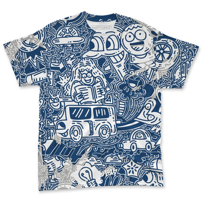 French-Blue-12s-NastyJamz-T-Shirt-Match-Back-To-School-Pattern-All-Over-Print