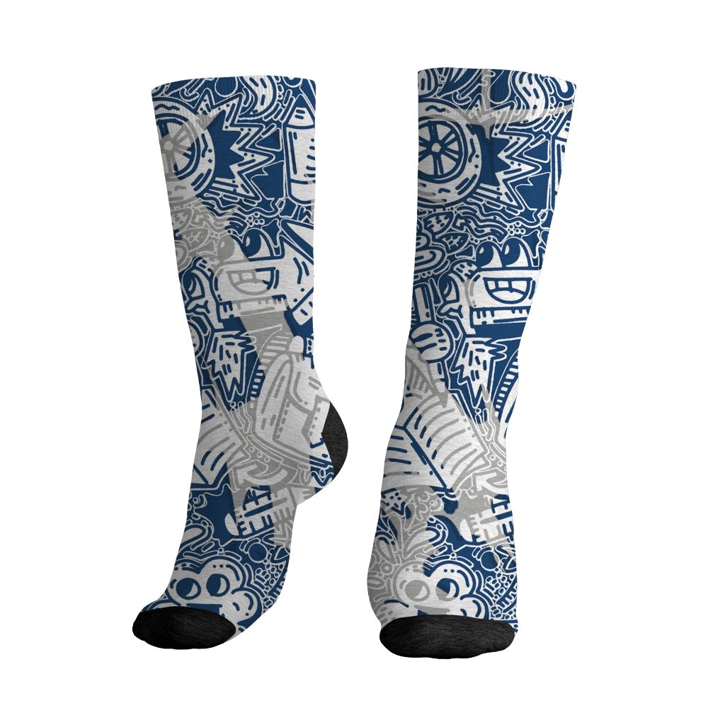 AJ 12 French Blue.NastyJamz Socks Match.Back To School Pattern 3D