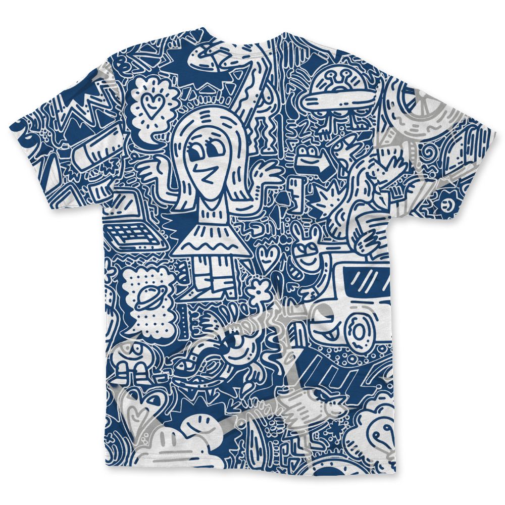 French-Blue-12s-NastyJamz-T-Shirt-Match-Back-To-School-Pattern-All-Over-Print